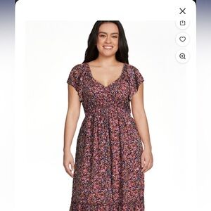 Terra & Sky Flutter Sleeve Midi Dress